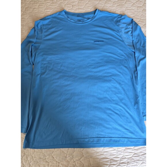 Patagonia Men's Capilene Cool Daily Trout Pullover Color Blue Sz XL Fishing - Picture 1 of 7